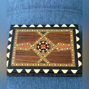 Vintage Turkish/Arabic Marquetry Wooden Trinket/Jewlery Box. Unisex.